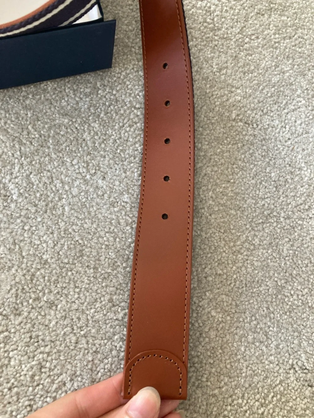 NWT Vineyard Vines Heritage Stripe Reversible Belt - Nautical Navy